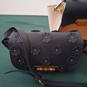 Zac Posen Black Floral Crossbody Bag